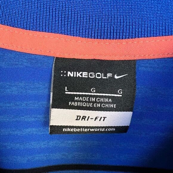 Nike Golf Dri Fit Men’s Polo Short Sleeve Collared Striped Athletic Shirt size L - Picture 4 of 10
